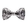 Men Bow Tie Vintage Bow Tie Polyester Neckties Black/White Splash-ink Handmade