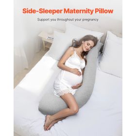 Pregnancy Pillows for Side Sleeping, L-Shaped Maternity Pillow for Pregnant Women, Soft & Breathable Pregnancy Body Pillow with Washable Jersey Cover