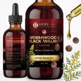 Wormwood & Black Walnut Tincture Liquid Extract ��� Extra Strength Liver Health & Detox Support, 2 fl oz