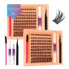2026 Fairy Tale False Eyelashes -  Azenlo Beginner's DIY Eyelash Extension Kit, 120 Clusters Of Large-capacity False Eyelashes, Includes Glue, Tweeze