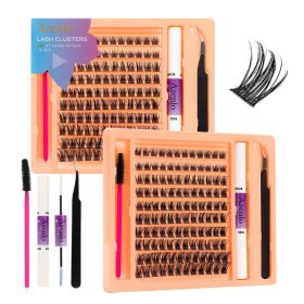 2026 Fairy Tale False Eyelashes -  Azenlo Beginner's DIY Eyelash Extension Kit, 120 Clusters Of Large-capacity False Eyelashes, Includes Glue, Tweeze