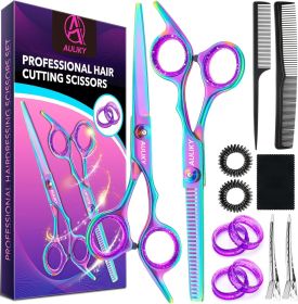 Hair Cutting Scissors Shears Kit, 6.7' Barber Scissors, Professional Haircut Kit, Stainless Steel Hairdressing Thinning Scissors Shears for Barber,Sa