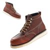 Steel Toe Work Boots, US Size 8.5, Waterproof Moc Toe Work Boots for Men, Slip-Resistant Work Boot, Lightweight and Breathable EVA Rubber Sole Mens B