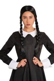 Happy Hippo Scary Girl or Indian Girl Wig, Wednesday, Pocahontas, Braided Black Wig, High Fashion Quality Hair Wigs For Women; Braided Wigs; Hallowee