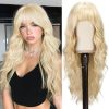 Long Wavy Blonde Wig With Bangs - 26 Inch Long Wavy Blonde Wig with Bangs for Women - Thick Soft Synthetic Hair Replacement Wigs Natural Looking Dail