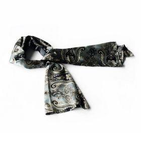 Blando Black Paisley Patterns Revitalized Style Soft Silk Scarf/Wrap/Shawl(Small)