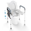 Raised Toilet Seat, 7-Position Height Adjustment 19.3" - 25.2", 350lbs Weight Capacity, with Comfort Padded Aluminum Frame, Universal Toilet Seat Ris