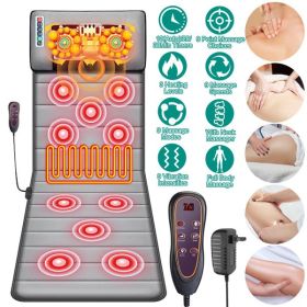 Full Body Massage Mat with Heat 10 Neck Shiatsu Kneading Massage Heads, Multifunctional Electric Heated Massage Chair Back Pad for Back Lumbar Leg Pa