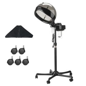 Professional Hair Steamer for Deep Conditioning, 11.81-inch Hooded Ionic Hair Steamer with 2 Modes, Height-Adjustable Standing Hair Steamer with Time