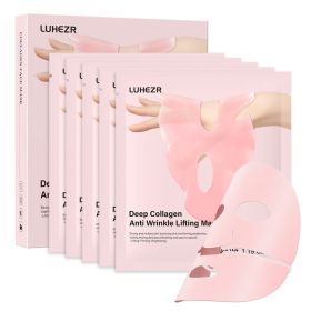 5 SHEETS/BOX Deep Collagen Anti Wrinkle Lifting Mask Pink to Transparent Collagen Mask Skincare Facial Masks for Women Skin Care Brightening Tone Cor