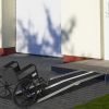 8ft Aluminum Access Ramp, Portable, Non-Skid Surface, Easy Storage, for Quick Access, Steps, Doorways, Black