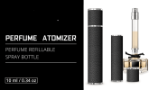 PSXCYB010black  10ml luxury perfume bottle, portable perfume bottle, magnetic suction leather leak-proof Refillable perfume bottle cologne spray, tra