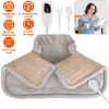 22.4x16.3in Large Weighted Heating Pad for Neck and Shoulders Electric Fast Heating Mat Neck Wrap Cushion Pain Relief with 6 Temperature Settings 4 T