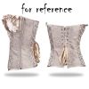 Women's Burlesque Satin Boned Lace Up Bustier Corset Top, White