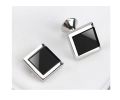Black Square Men's Shirts Cufflinks Stainless Steel Wedding Formal Shirt Stud