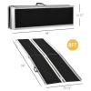 8ft Aluminum Access Ramp, Portable, Non-Skid Surface, Easy Storage, for Quick Access, Steps, Doorways, Black