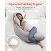 Pregnancy Pillows for Side Sleeping, L-Shaped Maternity Pillow for Pregnant Women, Soft & Breathable Pregnancy Body Pillow with Washable Jersey Cover