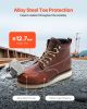 Steel Toe Work Boots, US Size 8.5, Waterproof Moc Toe Work Boots for Men, Slip-Resistant Work Boot, Lightweight and Breathable EVA Rubber Sole Mens B