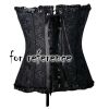 Women's Vintage Floral Jacquard Bridal Overbust Bustier Corset Top, Green