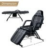 Massage Salon Tattoo Chair with Two Trays Esthetician Bed with Hydraulic Stool, Multi-Purpose 3-Section Facial Bed Table, Adjustable Beauty Barber Sp