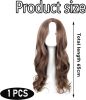 1 Pcs Ladies Wigs, 65 cm Long Curly Ladies Fancy Dress Synthetic Hair Brown Wigs for Women Charming Full Hair Long Replacement Brown Curly Cosplay Pa