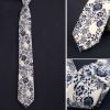 Formal/Casual Neckties Men Cotton Neckties Beige Blue Flower Neckties Skinny 6cm