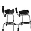 2 in 1 Folding Walker & Removable Armrests, Height Adjustable Foldable Walker with 5" Solid Wheels, Lightweight Aluminum | Front Wheeled Mobility Aid