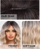 Bob Curly Wig with Fringe, Short Synthetic Wavy Wigs for Women Blonde with Dark Roots Color
