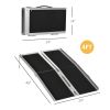 Wheelchair Ramp, 4ft, Aluminum, Portable, Non-Slip Surface, Black, for Steps, Doorways, Stairs