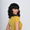 Black Mixed Brown Wig for Black Women 14 Inch Short Wavy Hair Wigs Curly Bob Wig with Bangs Wigs Shoulder Length Wigs for Black Women Bob Style Synth