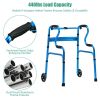 Blue walking aid foldable