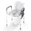 Raised Toilet Seat, 7-Position Height Adjustment 19.3" - 25.2", 350lbs Weight Capacity, with Comfort Padded Aluminum Frame, Universal Toilet Seat Ris