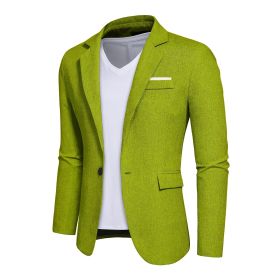 Mens Blazer Slim Fit Sport Coats Suit Jacket for Daily Business and Prom Party (Color: Green, size: XL)