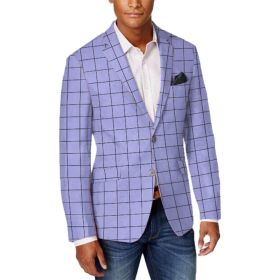 Men's Casual Slim Fit Vintage Sport Coat, Two-Button Single Breasted Jacket (Color: Purple, size: S)