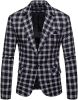 Men's Plaid Suit Jacket Casual One Button Regular Fit Blazer Classic Plaid Sport Coat Stylish Dress Coat