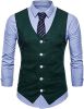 Men's V-neck Solid Color Single-breasted Suit Vests Candy Color Casual Slim Fit Vests