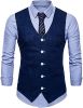 Men's V-neck Solid Color Single-breasted Suit Vests Candy Color Casual Slim Fit Vests