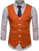 Men's V-neck Solid Color Single-breasted Suit Vests Candy Color Casual Slim Fit Vests