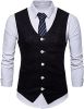Men's V-neck Solid Color Single-breasted Suit Vests Candy Color Casual Slim Fit Vests