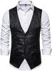 Men's Casual Printed Vests Fashion Solid Color Slim Fit V-Neck Vests Groomsmen Suits Host Clothings