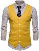 Men's V-neck Solid Color Single-breasted Suit Vests Candy Color Casual Slim Fit Vests