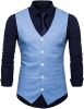 Men's V-neck Solid Color Single-breasted Suit Vests Candy Color Casual Slim Fit Vests