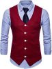 Men's V-neck Solid Color Single-breasted Suit Vests Candy Color Casual Slim Fit Vests
