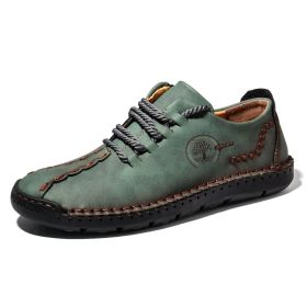 Handmade Leather Casual Men Shoes Design Sneakers Man Comfortable Leather Shoes Men Loafers Hot Sale Moccasins Driving Shoe (Shoe Size: 9.5, Color: cyan)