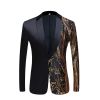 Men's Embroidered Sequins Blazer Slim Trendy Casual