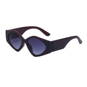 Sunglasses women's trendy high-end sense ins net red fashion too sunglasses women's wholesale (Color: C17 purple red double gray)
