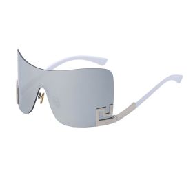 Amazon Popular Sunglasses Women's Wholesale UV Protection Personality Rimless Sunglasses Glasses (Color: C6 white mercury coating)