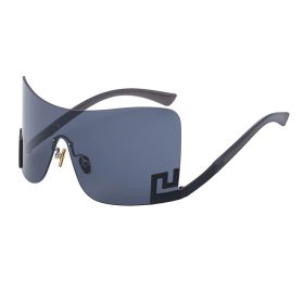 Amazon Popular Sunglasses Women's Wholesale UV Protection Personality Rimless Sunglasses Glasses (Color: C8 transparent gray all gray)