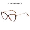 HD anti-blue light glasses frame trendy cat eye metal glasses frame flat mirror