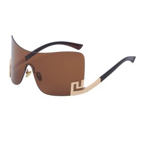 Amazon Popular Sunglasses Women's Wholesale UV Protection Personality Rimless Sunglasses Glasses (Color: C3 Deep Tea Whole Tea)